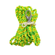 Vodítko splétané zelenožluté s korálkem