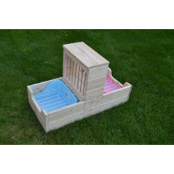 Seník "zrcadlový tandem" s prostorem pro dvě WC