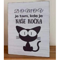 Cedulka malá DOMOV...KOČKA