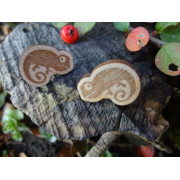 Dřevěné náušnice - puzety "chameleoni"
