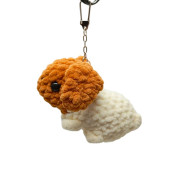 Háčkovaný králíček-přívěsek strakatý