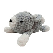 Háčkovaný králíček spící šedý