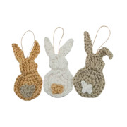 Sada háčkovaných velikonočních ozdob-přírodní barvy