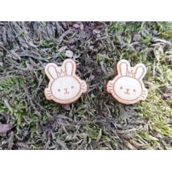Dřevěné náušnice-puzety "králík-král"