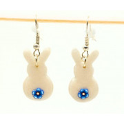 Visací náušnice BÍLÍ KRÁLÍCI