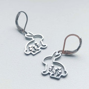 Visací náušnice KRÁLÍCI V KVĚTECH