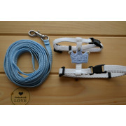 Postroj s vodítkem a aplikací KRÁL bílomodrý